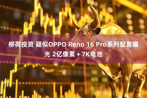 柳荷投资 疑似OPPO Reno 16 Pro系列配置曝光 2亿像素＋7K电池